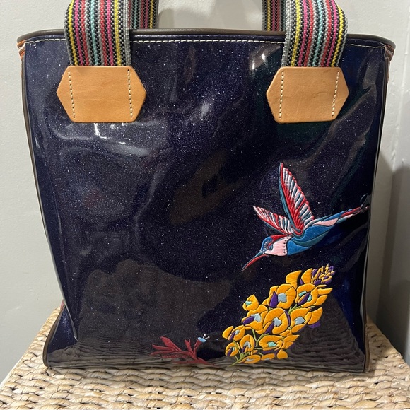 Consuela Haley Tote Bag Retired Hummingbird Blue Sparkles Classic Embroidered - Picture 3 of 10